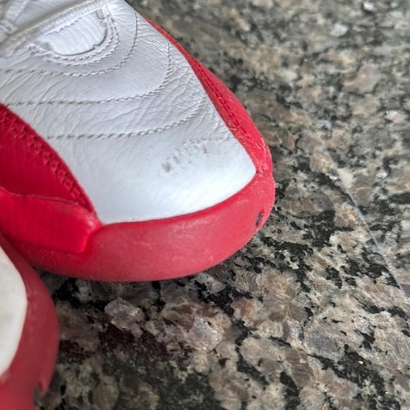 Jordan 12 retro White and Red Sneakers Iconic Design W7 or boys 5 - Picture 7 of 16